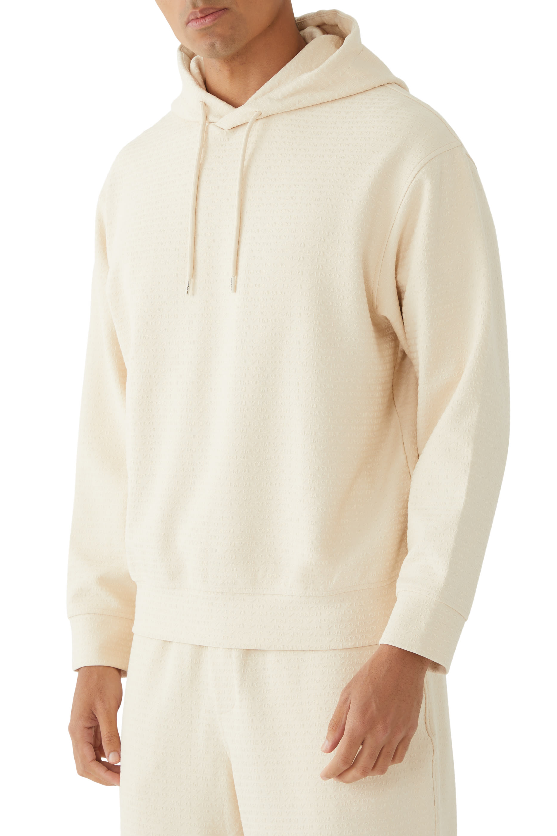 سويت شيرت بغطاء رأس بشعار الماركة