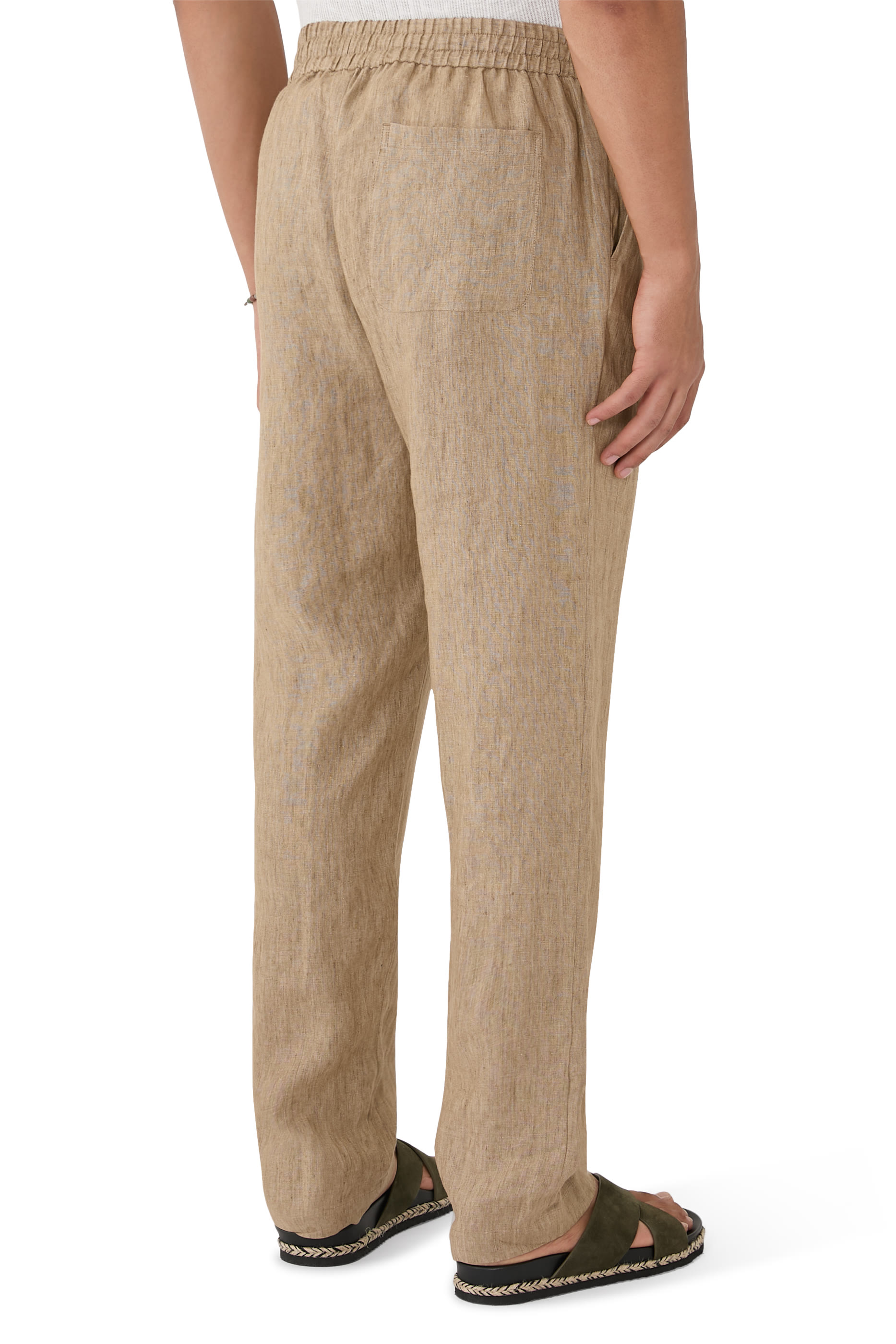 بنطال برباط تضييق كتان