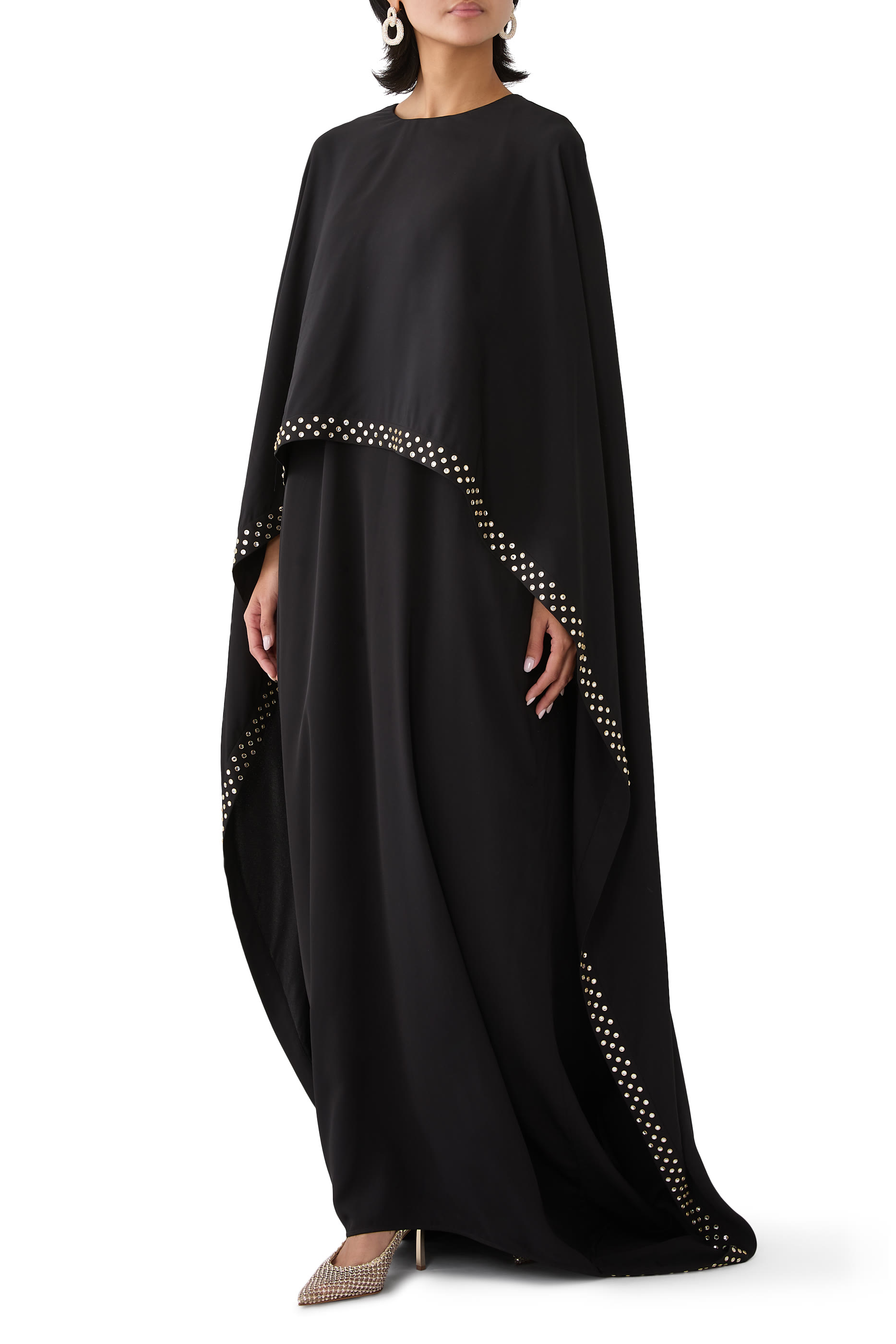 فستان سهرة بكاب وكريستال خالي من الرصاص