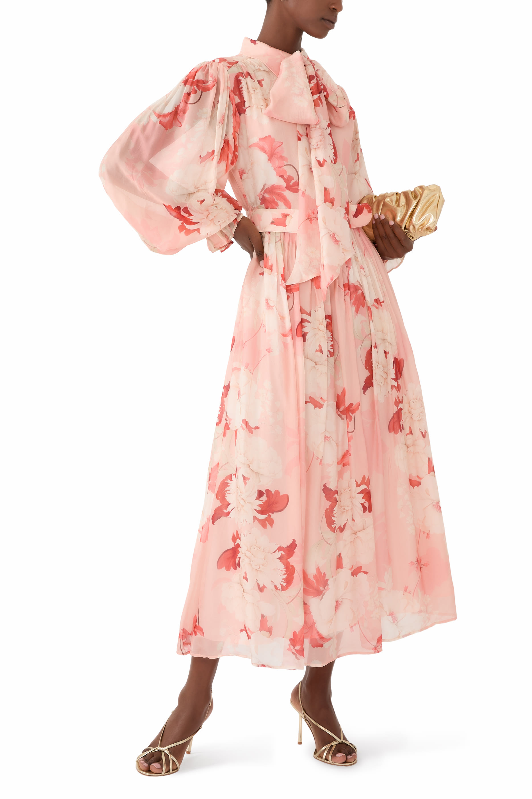 فستان كاسي متوسط الطول برباط عند العنق