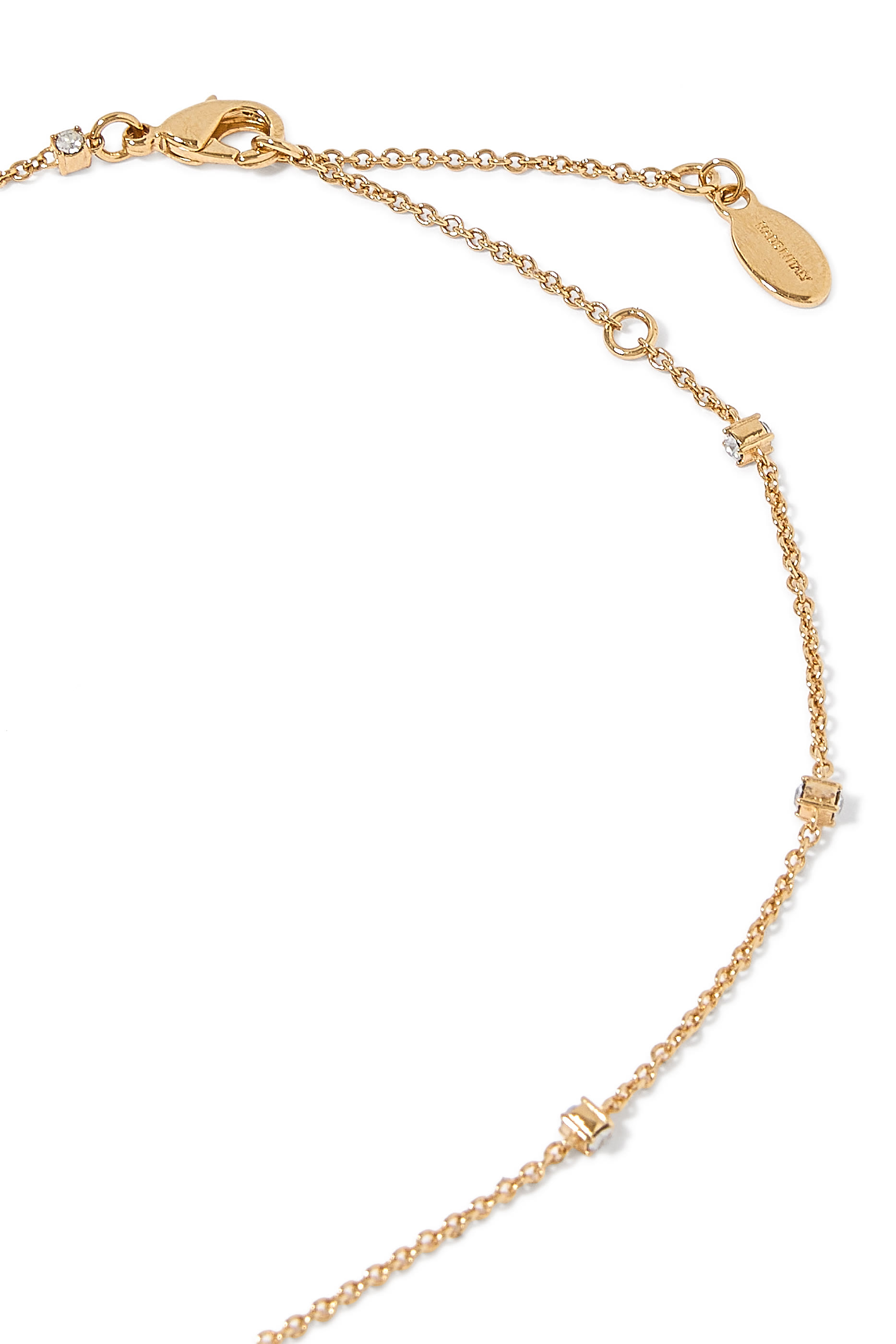 قلادة بحلية صغيرة بتصميم شعار الماركة، معدن وكريستال سواروفسكي