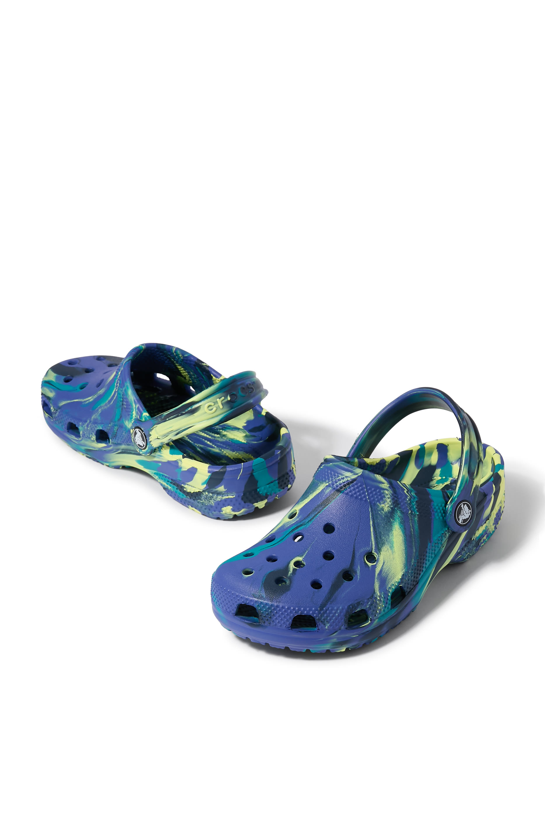 حذاء مفتوح من الخلف كلاسيكي بطبعة رخامية للأطفال