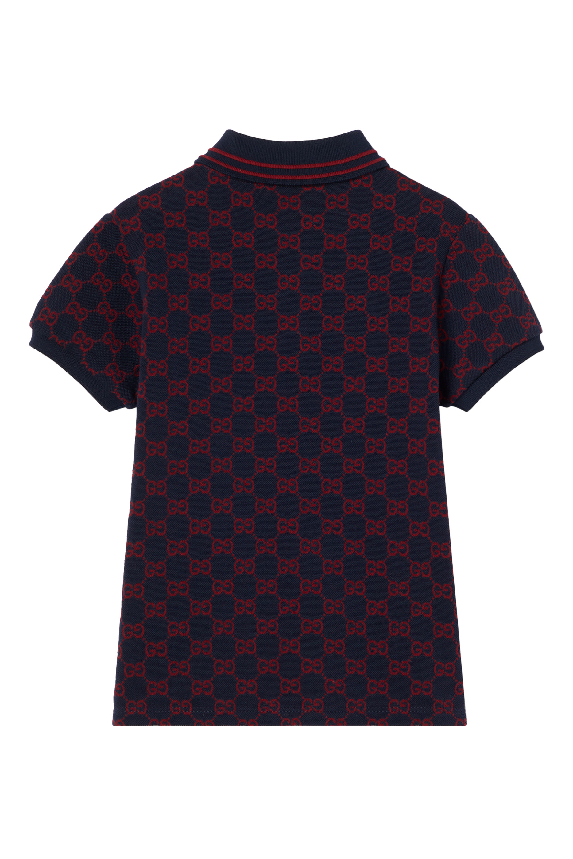 قميص بولو بنقشة حرفي شعار الماركة قطن للأطفال