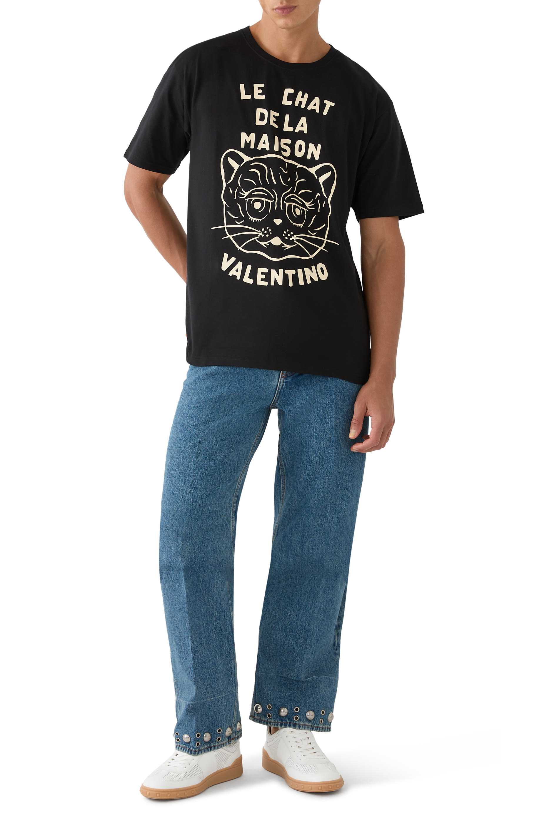 تيشيرت بطبعة شات دو لا ميزون قطن