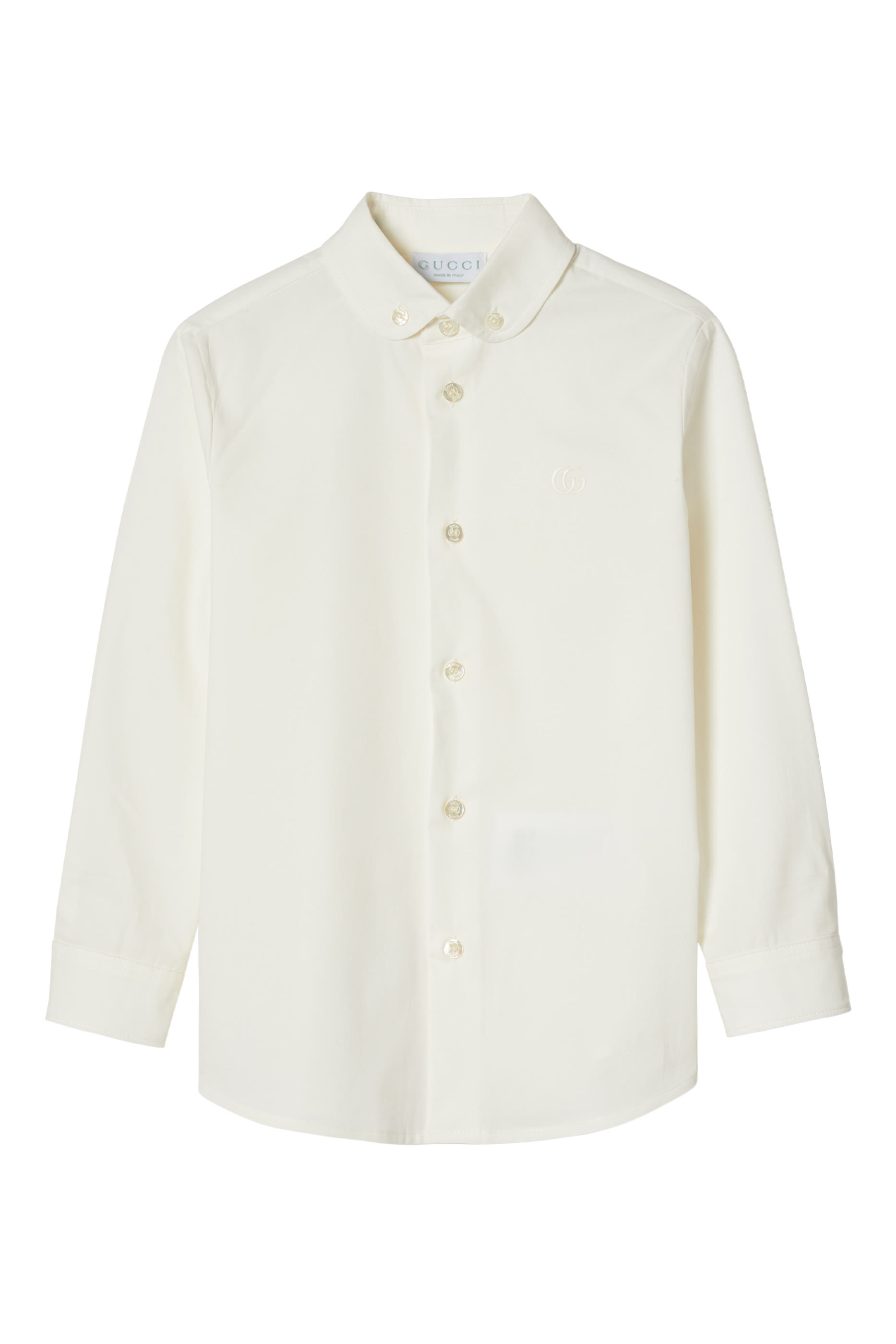 قميص مطرز بشعار الماركة قطن للأطفال