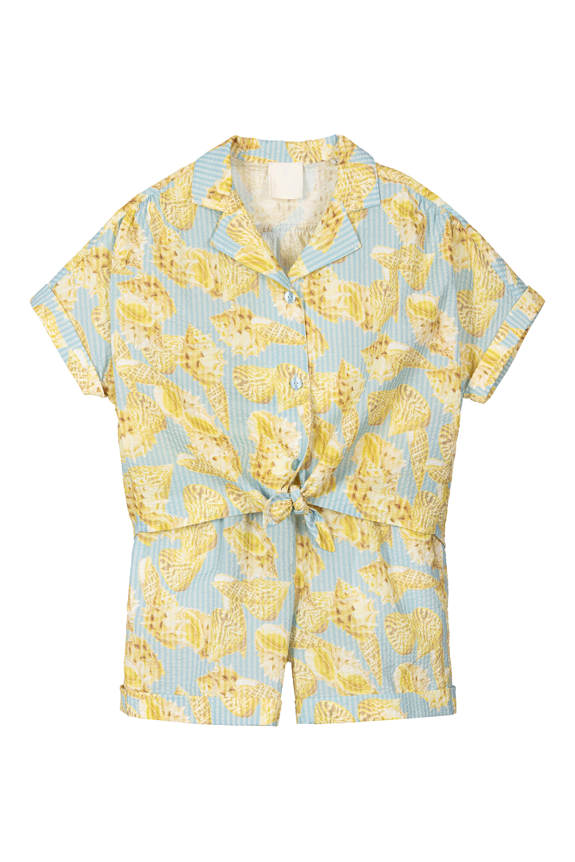 طقم شورت وقميص بشعار الماركة للأطفال