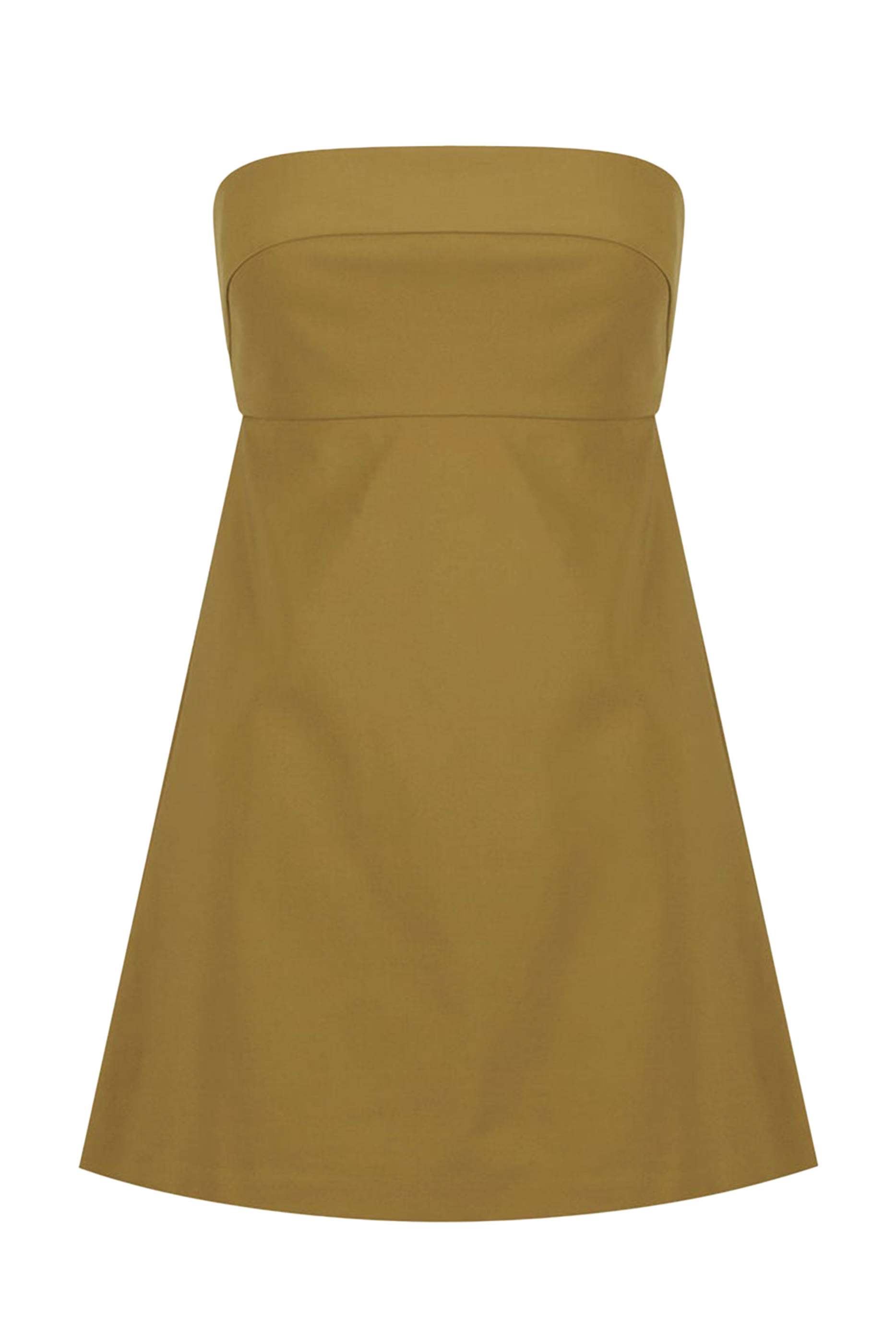 فستان لاني متوسط الطول بدون حمالات null