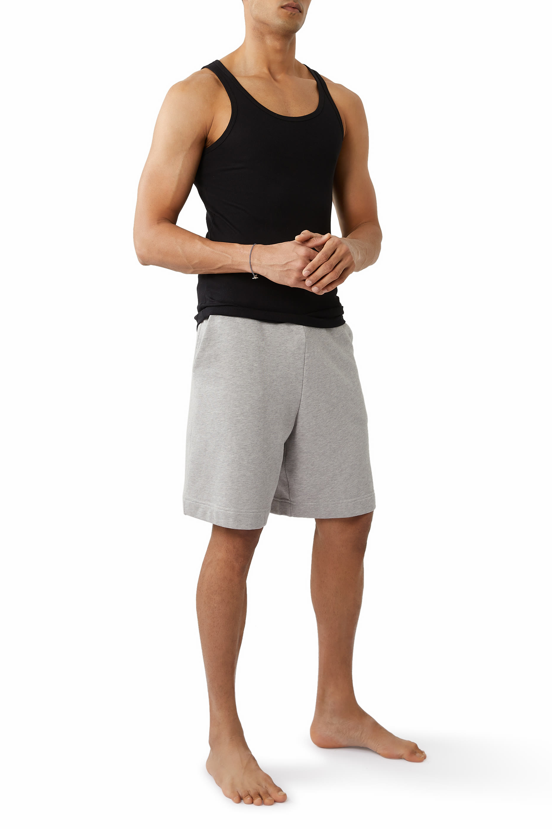 بلوزة بلا أكمام قطن مودال مضلع