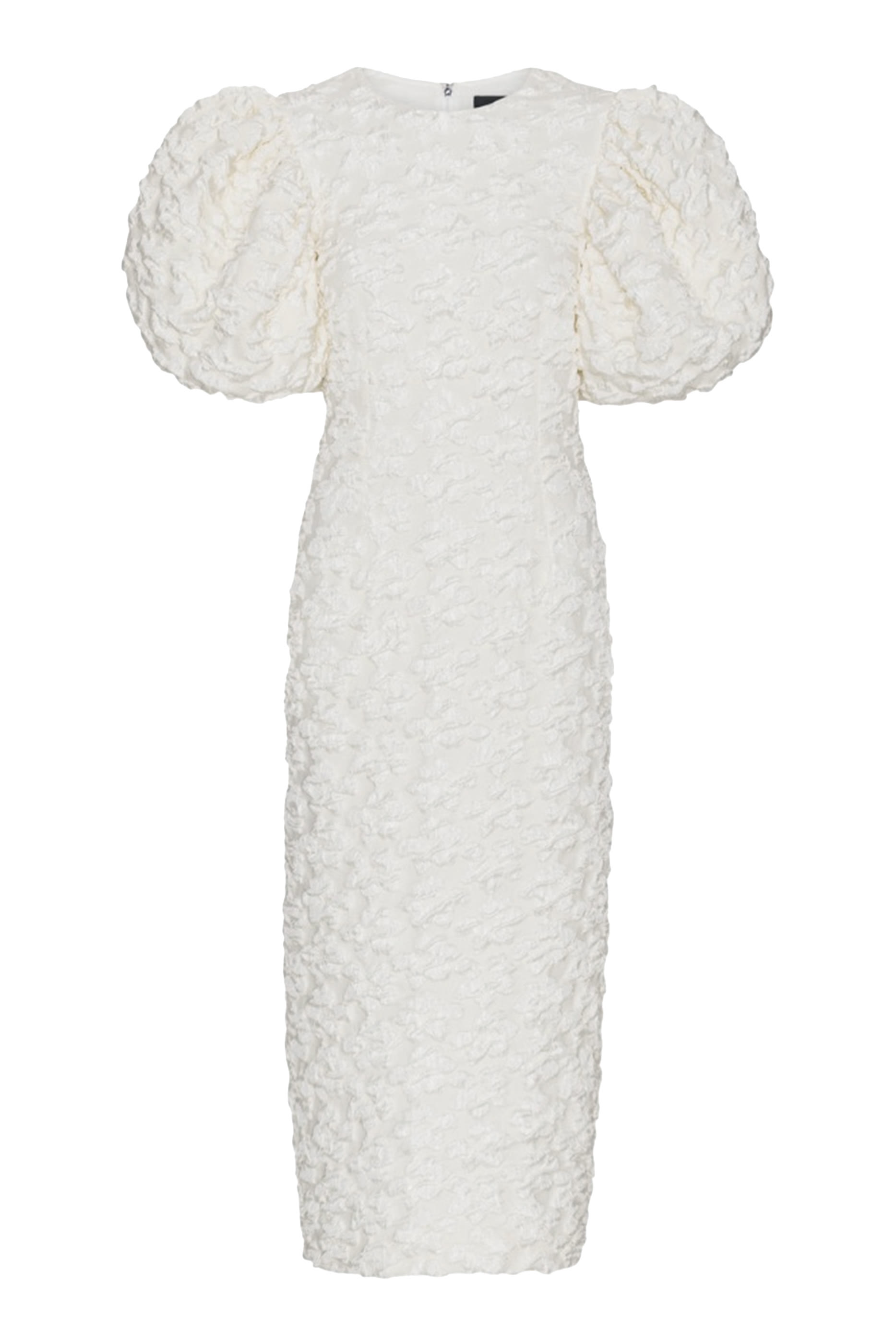 فستان متوسط الطول بتصميم منفوخ جاكار