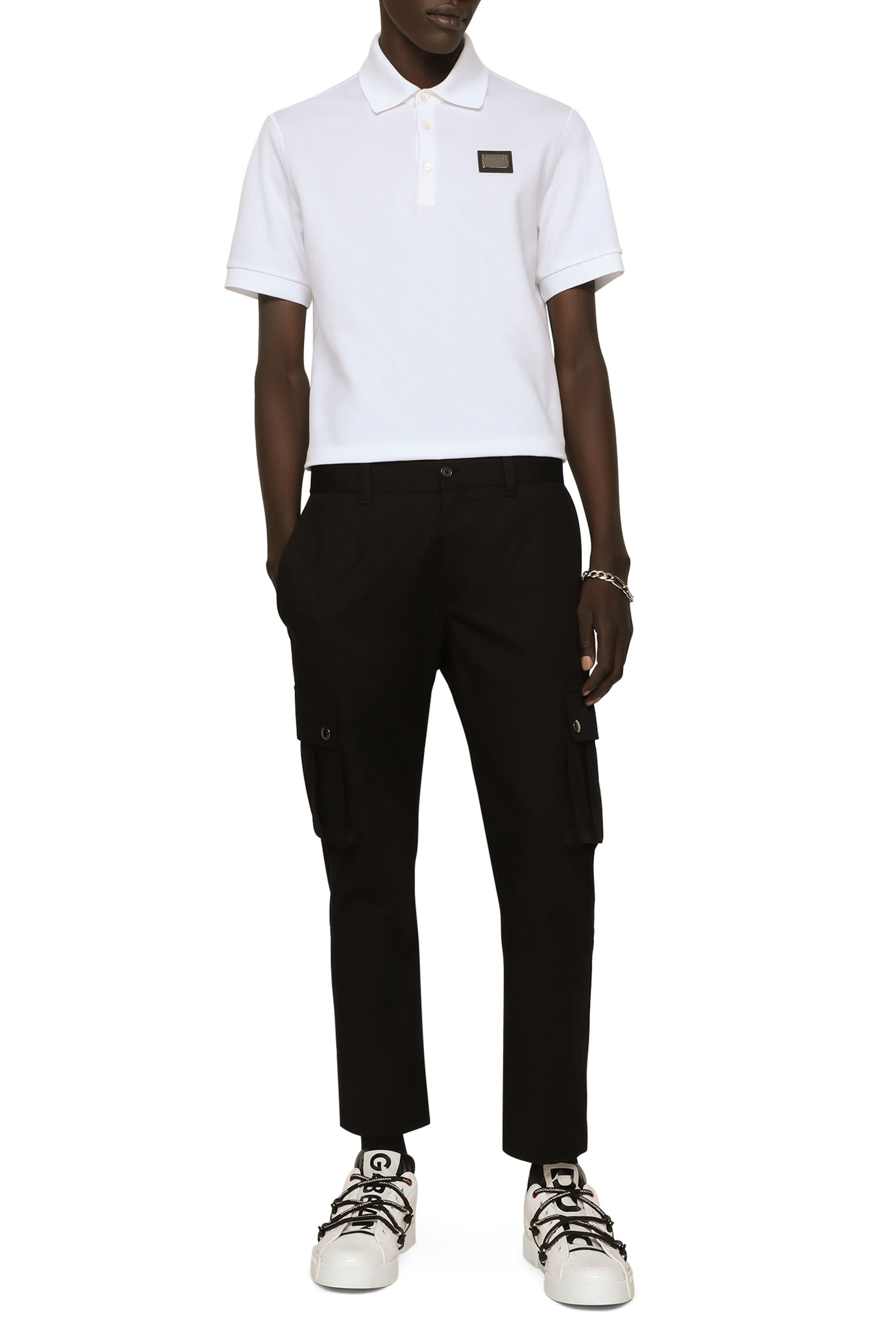 قميص بولو بيكيه قطن بشعار الماركة