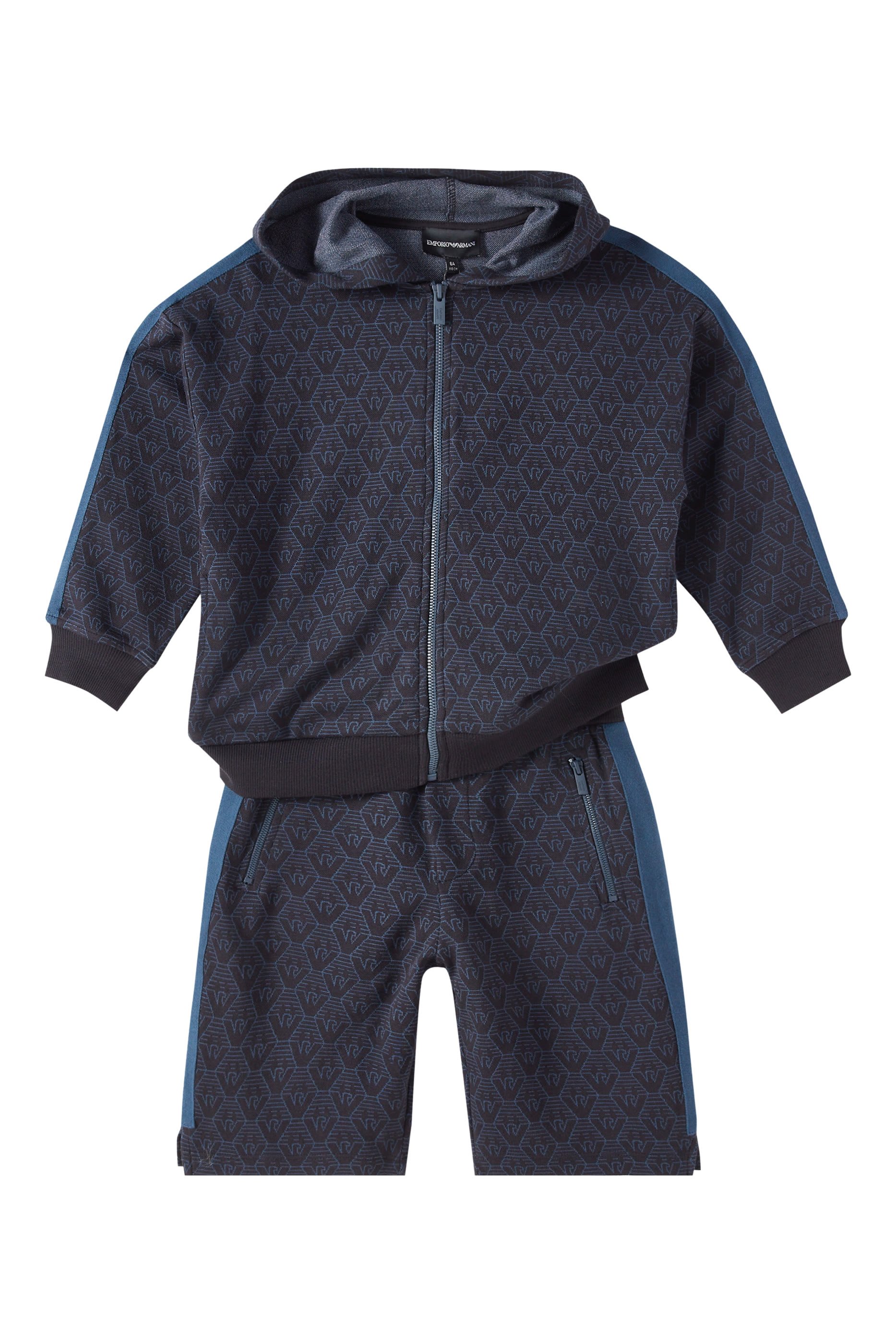 شورت مزين بالكامل بطبعة شعار الماركة للأطفال