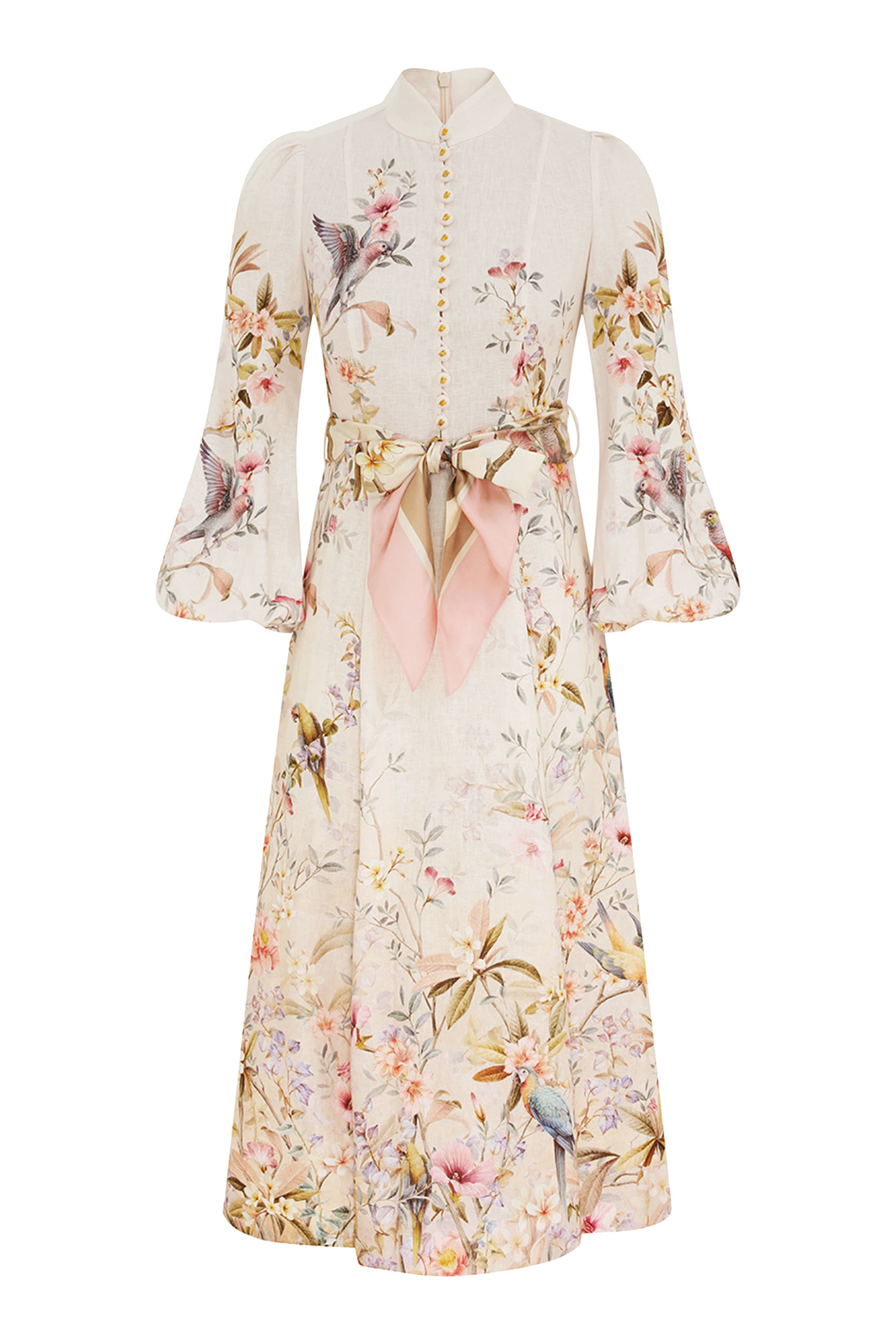 فستان ريبالين متوسط الطول بأزرار