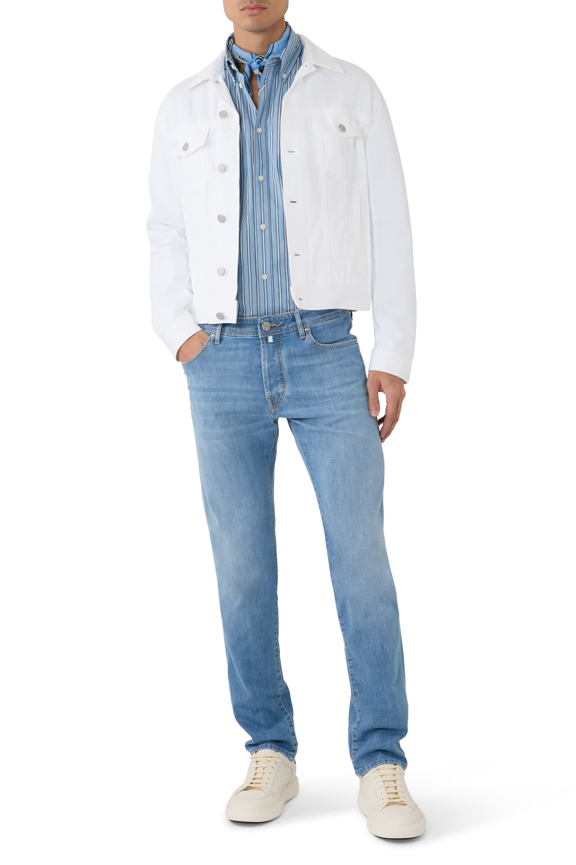 بنطال جينز بارد بقصة ضيقة عادية