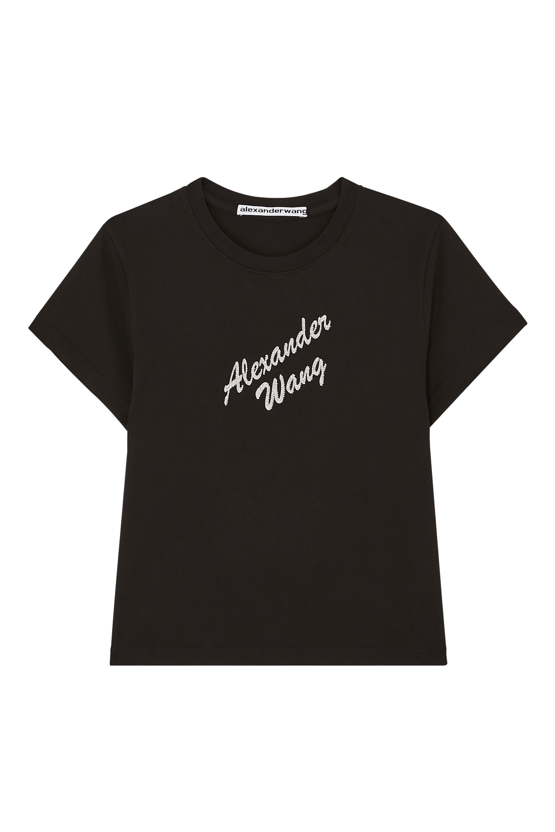 تيشيرت بشعار الماركة قماش مجعد