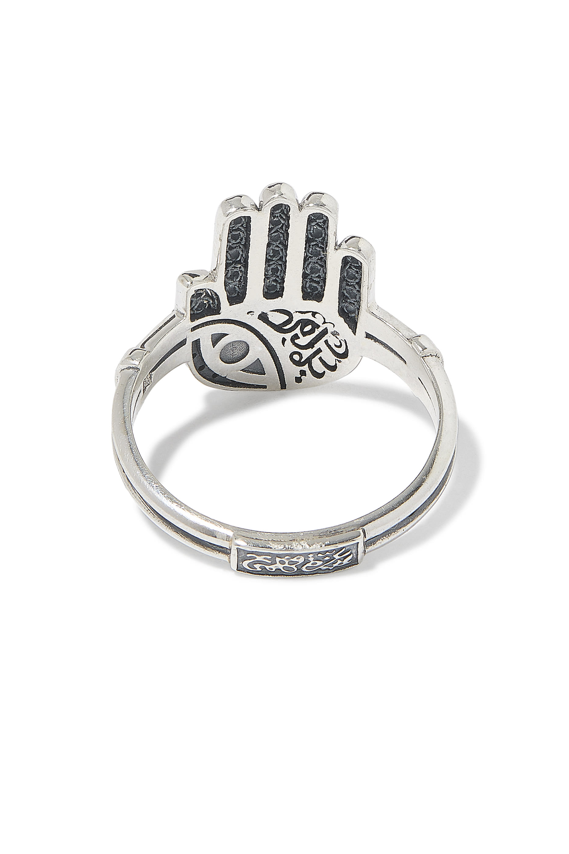 خاتم كاف بتصميم مفرغ مرصع بالماس شمباين، ذهب عيار 18 وفضة استرلينية