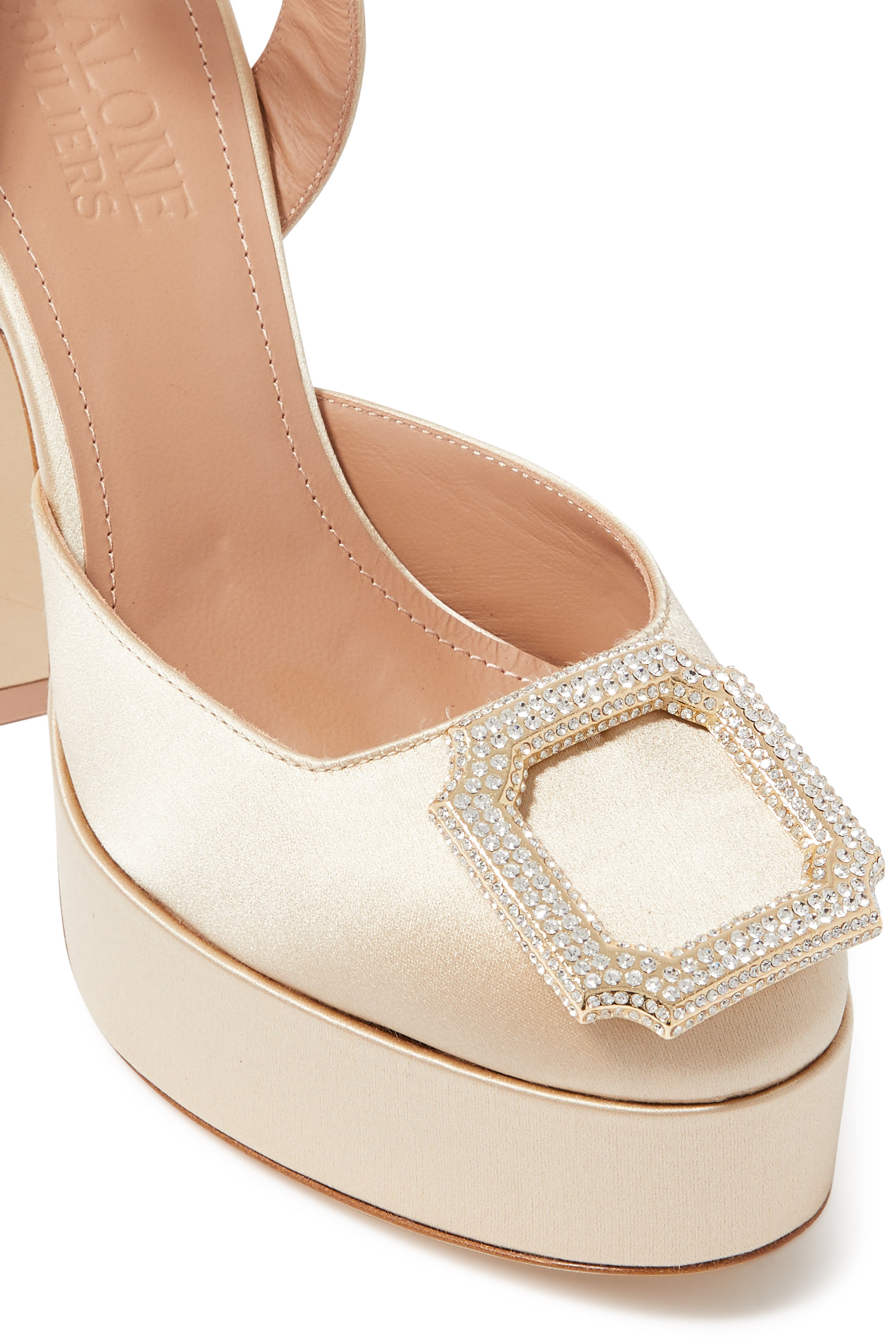 صندل أمايا بنعل سميك وكعب 125مم جلد