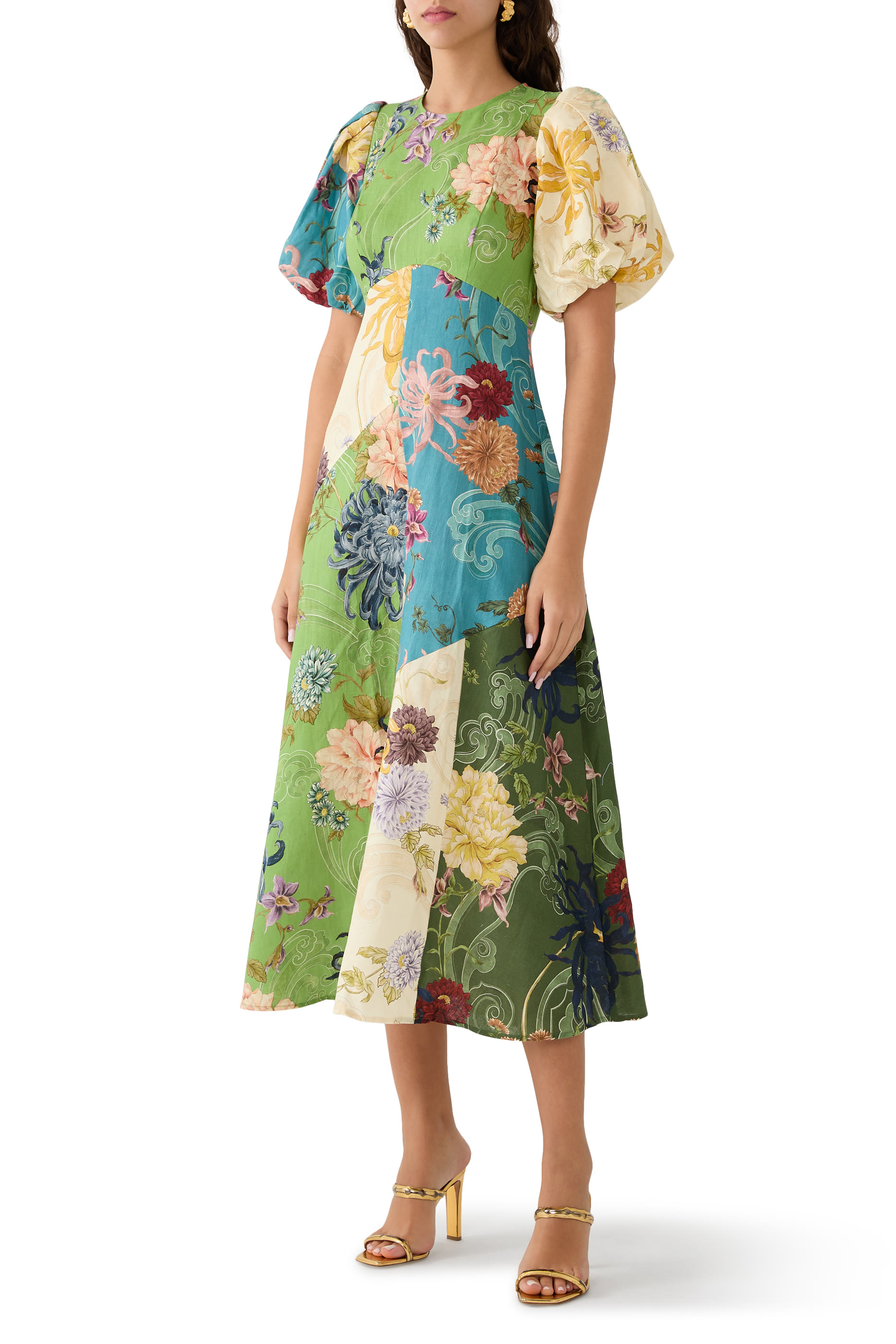 فستان أفيري مقسوم متوسط الطول