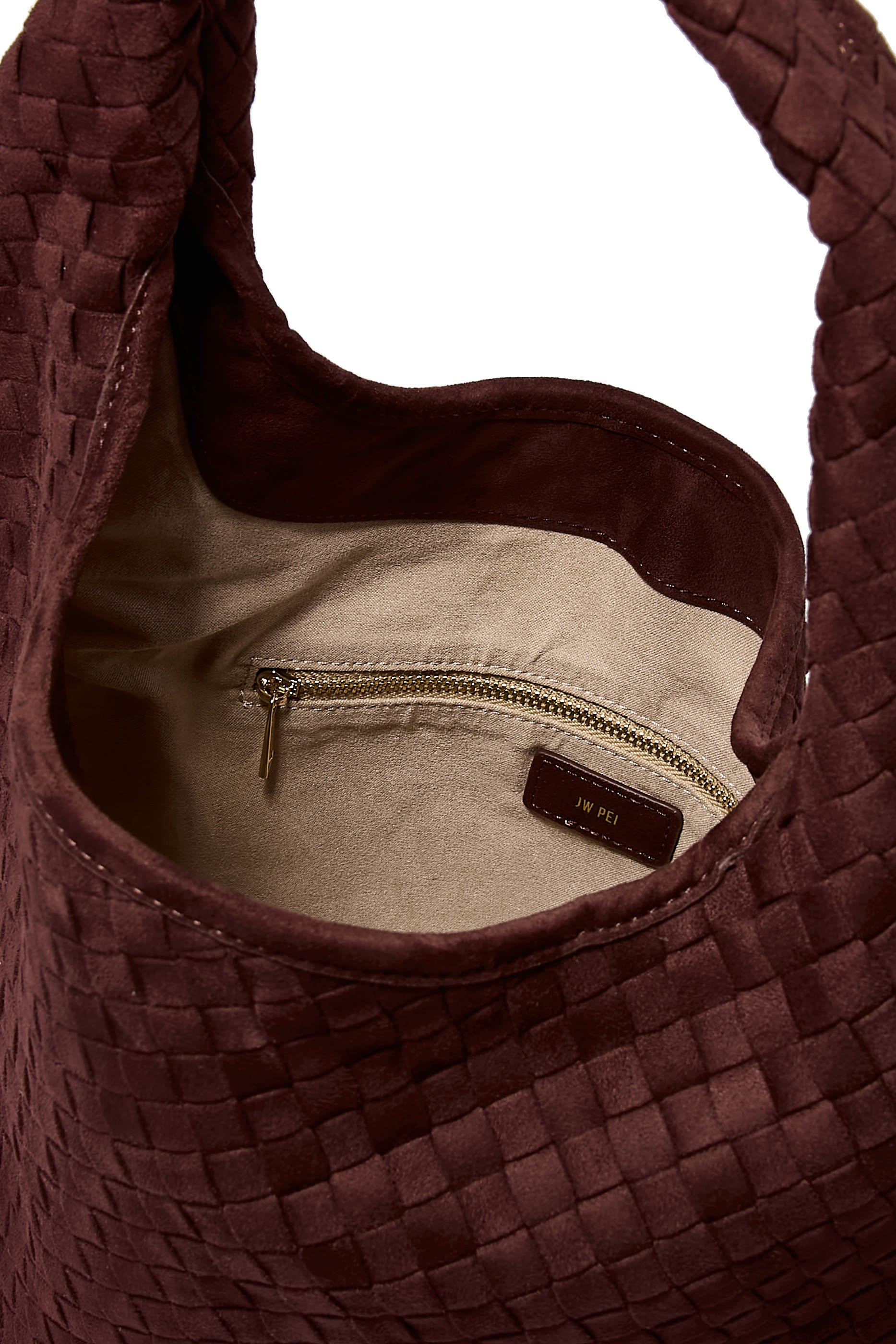 Iaura Faux Suede Woven Shoulder Bag