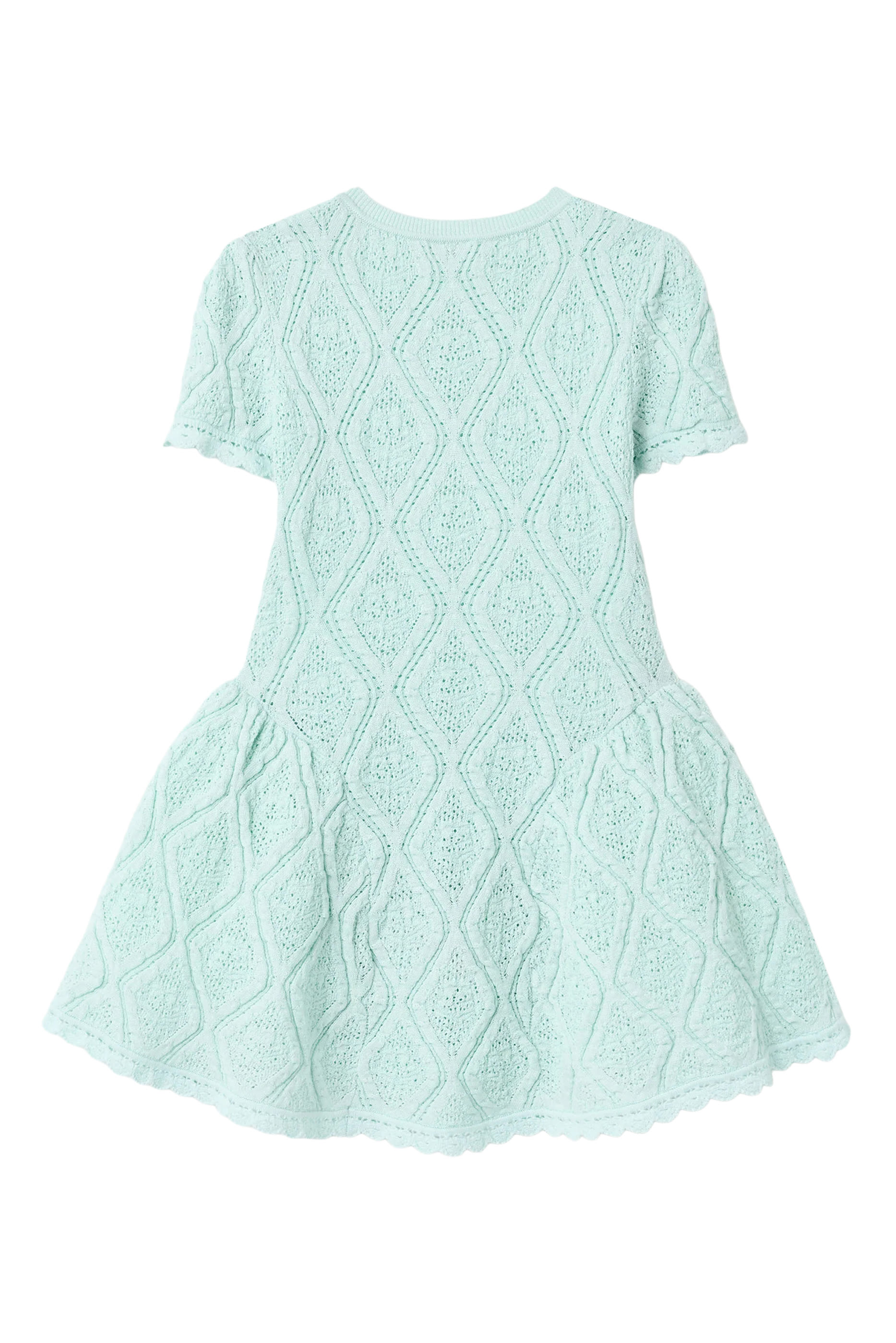 فستان منسوج بزهور مطرزة للأطفال