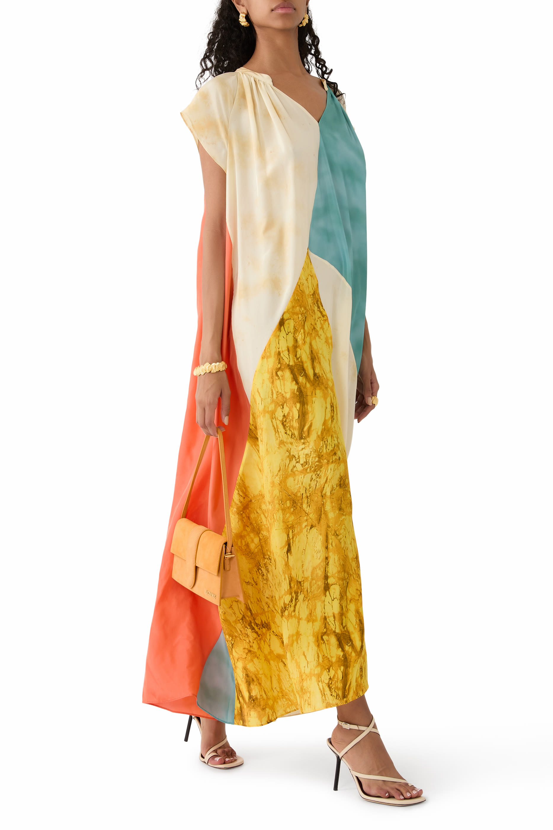 فستان توليبا بلانشارت بنقشة حرير