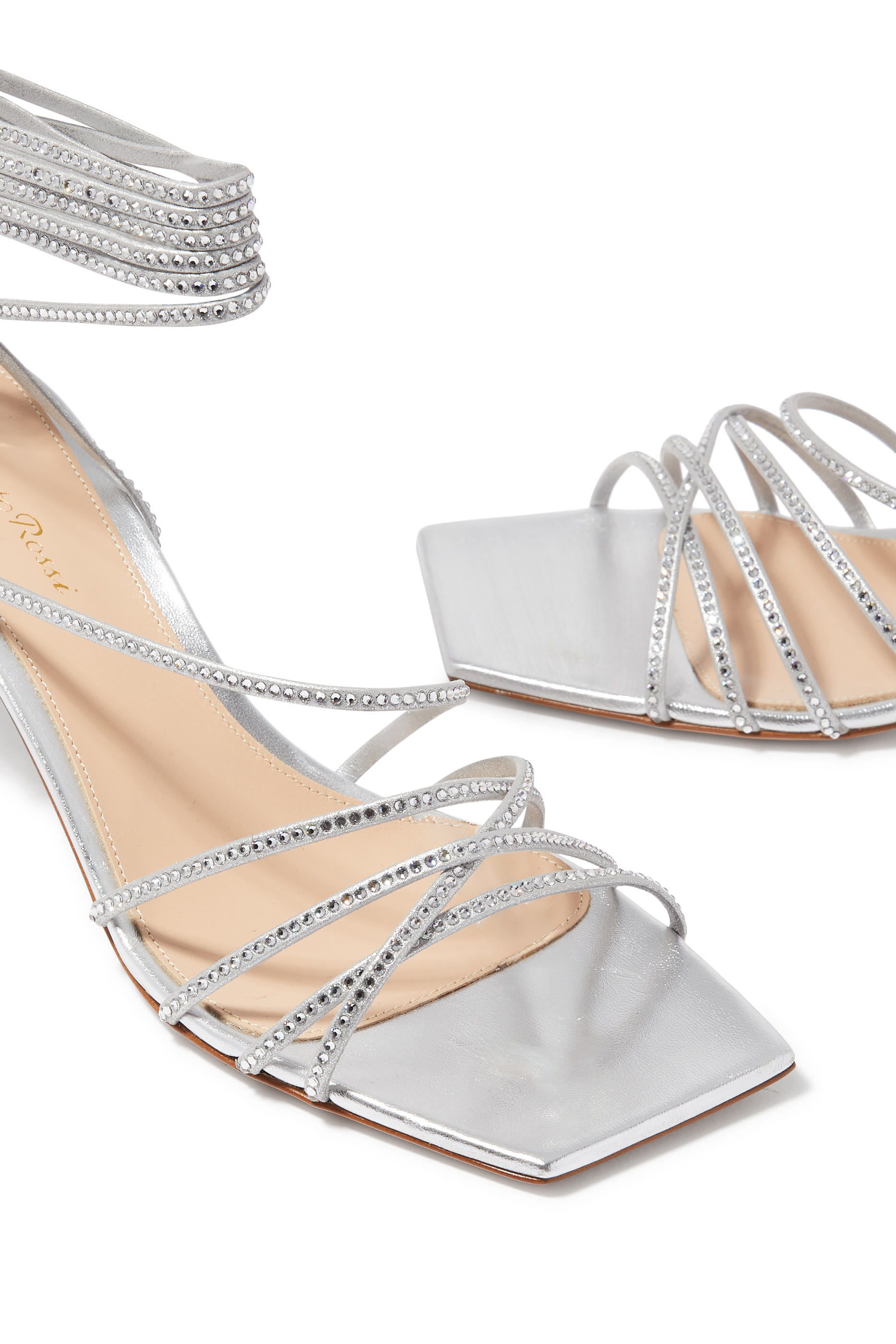 صندل 70 بسير مرصع بالكريستال جلد