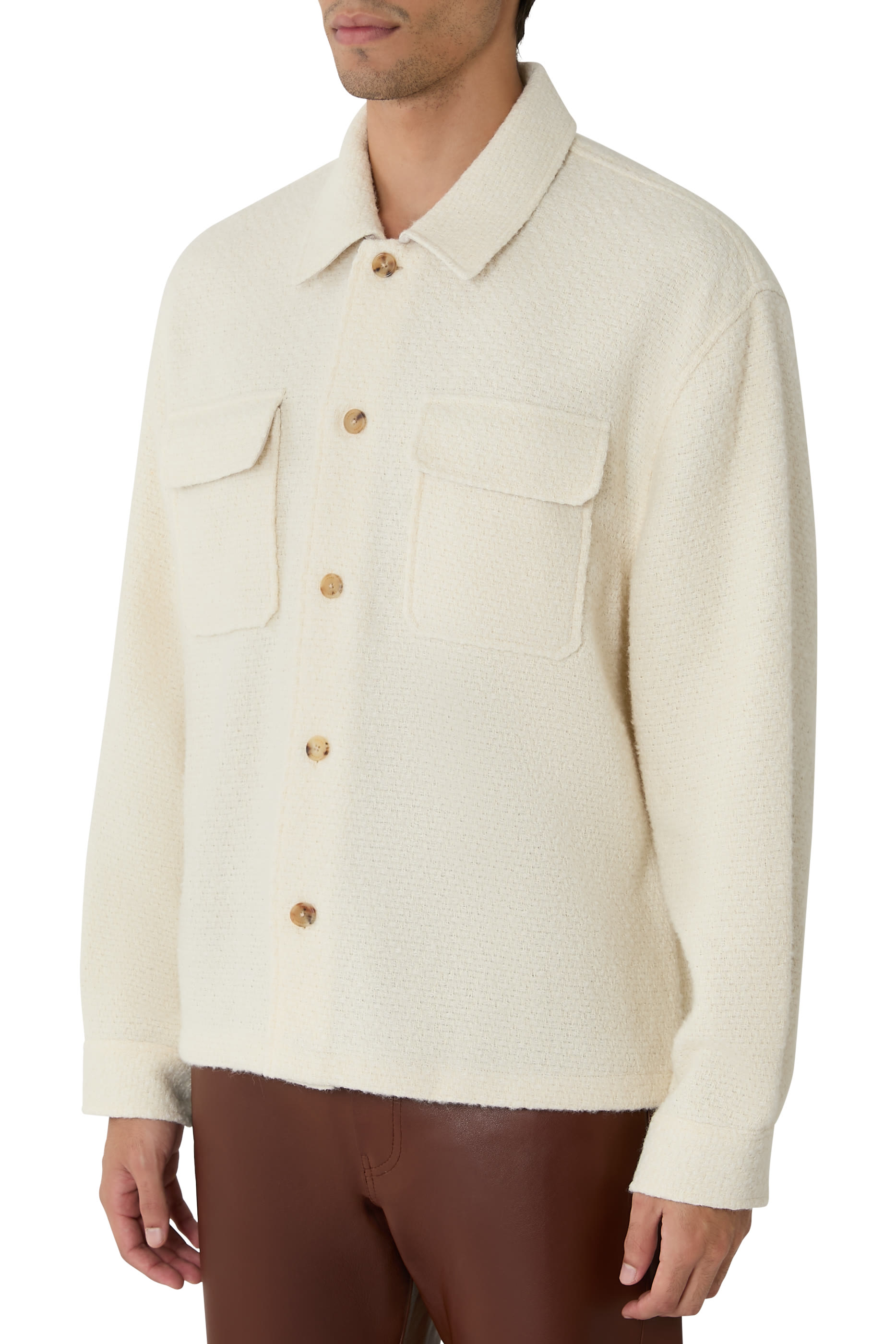 قميص بنمط جاكيت تويد