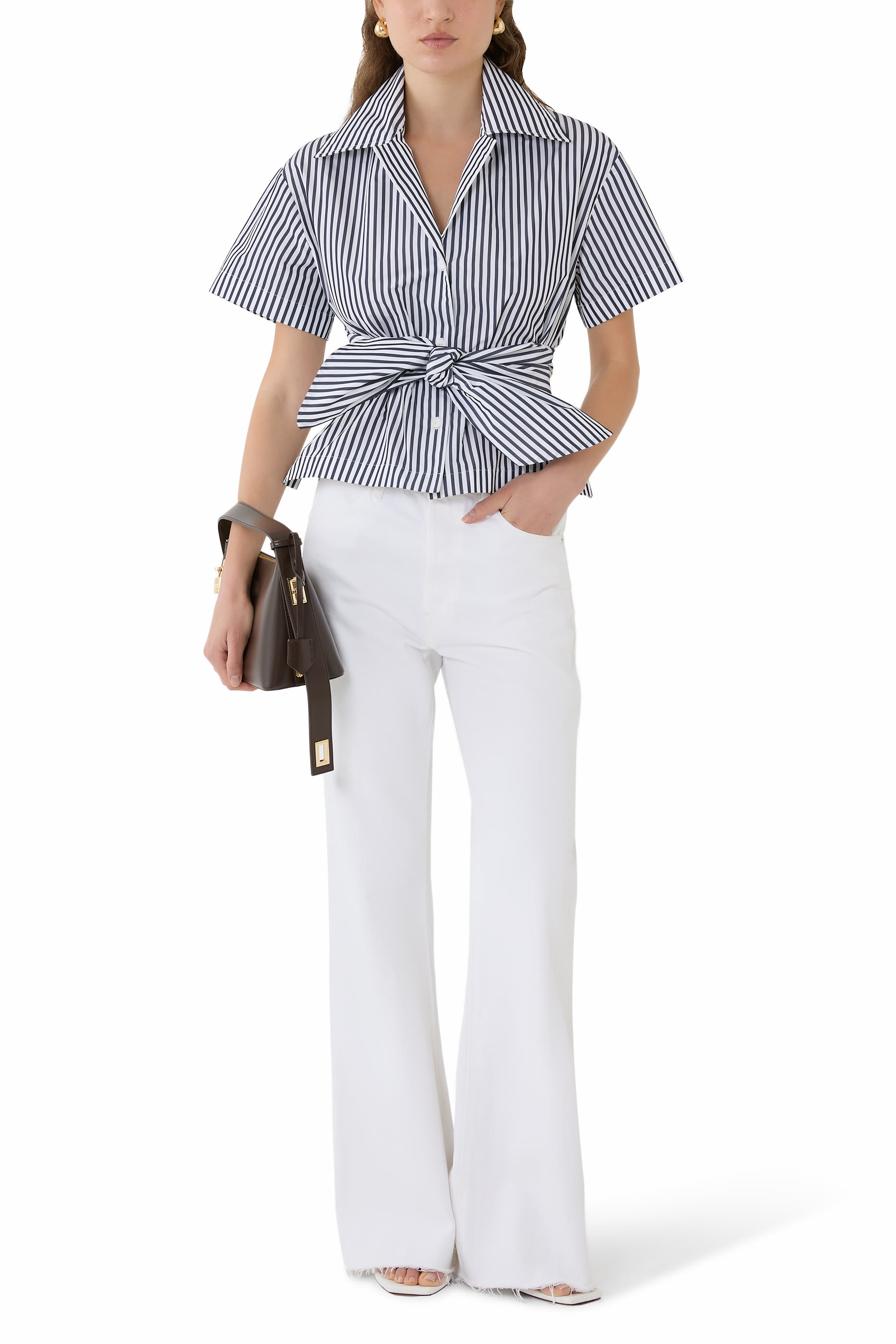 قميص مزين بعقدة فاي معاد تدويره