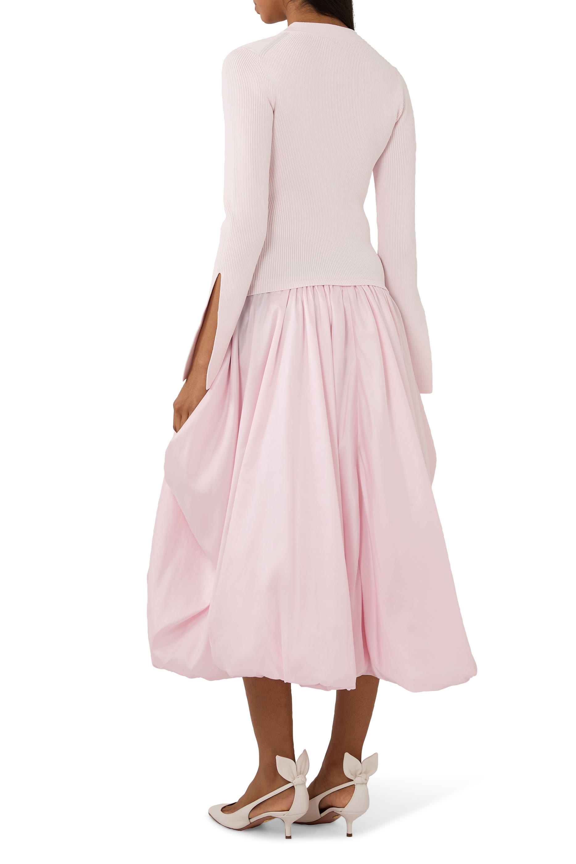 فستان كينلي متوسط الطول تافيتا منسوج