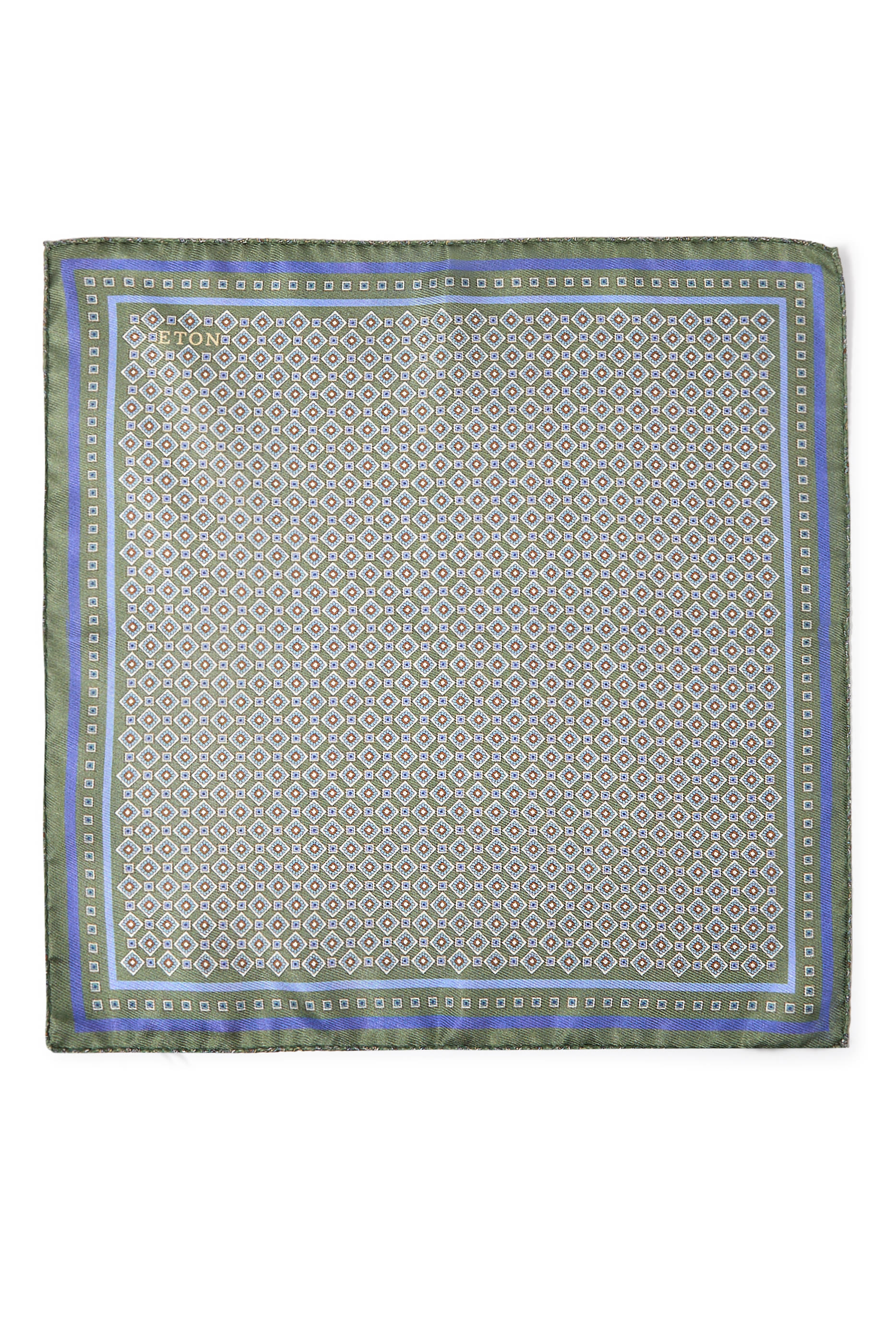 منديل جيب بتصميم مربع بنقشة ميدالية مزدوجة