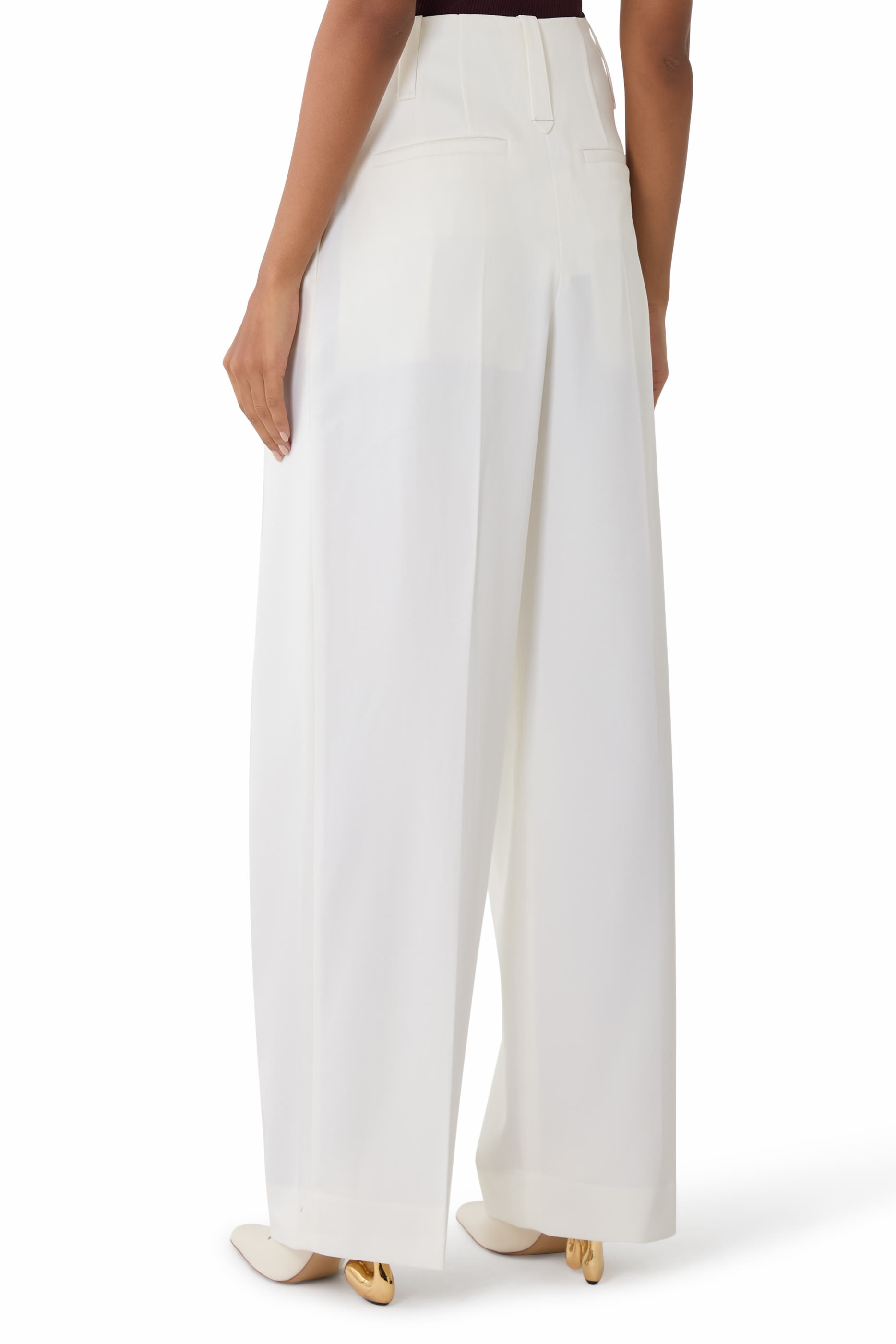 بنطال بخصر مرتفع مزموم